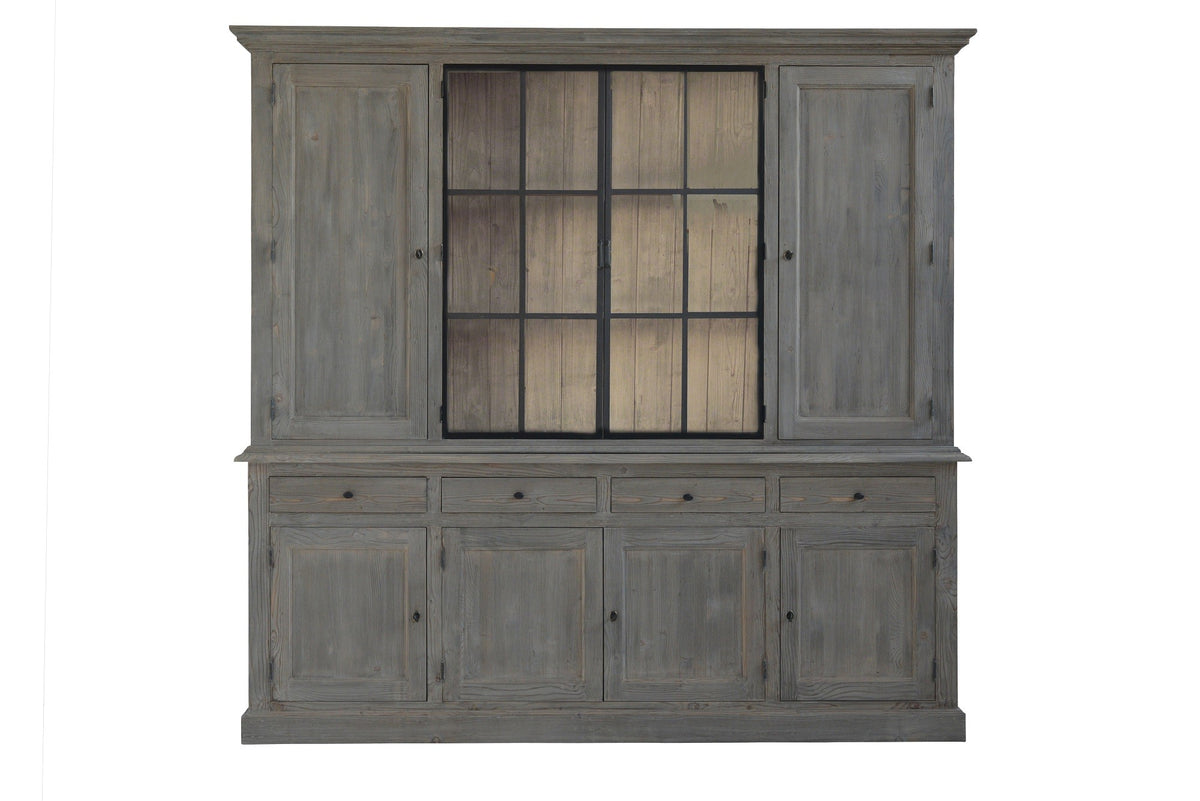 Buffet haut Luberon, 8 portes D853, 237 × 48 × 222 cm, vue officielle 3. Autres meubles et décoration vendus séparément.