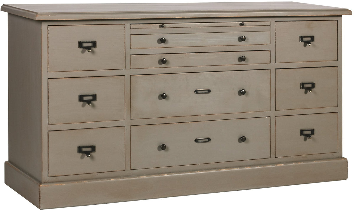 Meuble de mercerie, 10 tiroirs D532, 157 × 50 × 81 cm, vue officielle 1. Autres meubles et décoration vendus séparément.