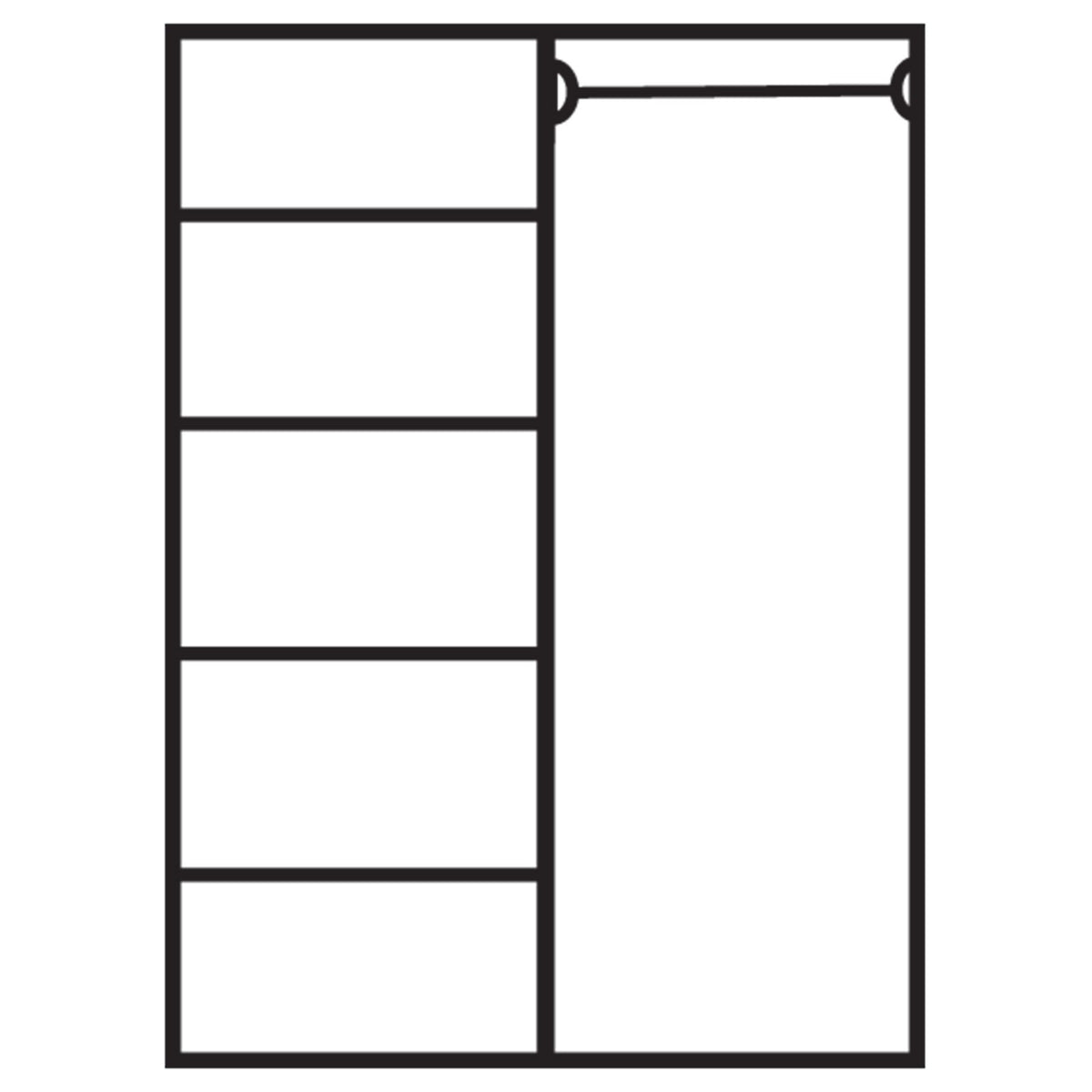 Armoire Solange Persienne, 2 portes D497, 120 × 50 × 190 cm, vue officielle 7. Autres meubles et décoration vendus séparément.