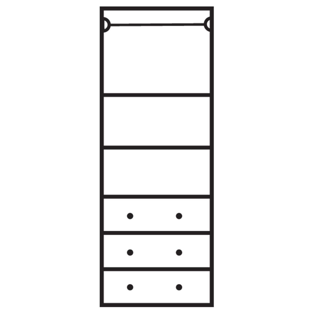 Armoire composable D631M en pin, version centrale, vue fabricant 3. Les éventuels autres modules sont vendus séparément.