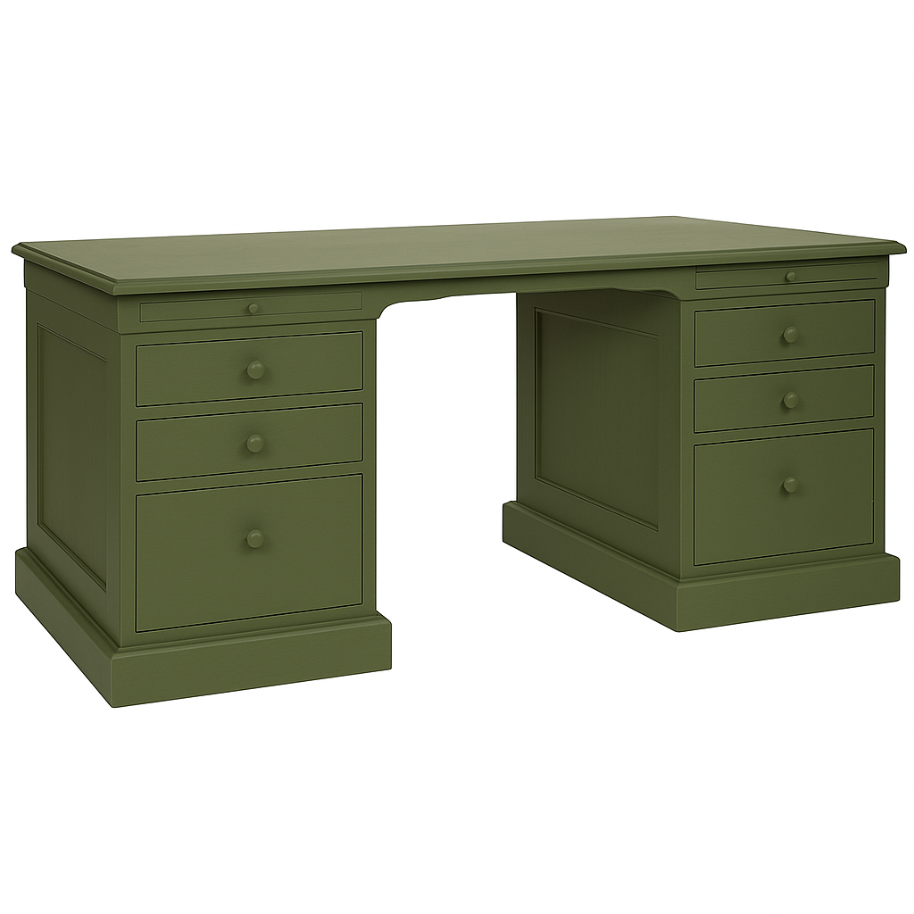 Bureau Auguste à caissons D295, 153 × 70 × 76 cm, vue officielle 3. Autres meubles et décoration vendus séparément.