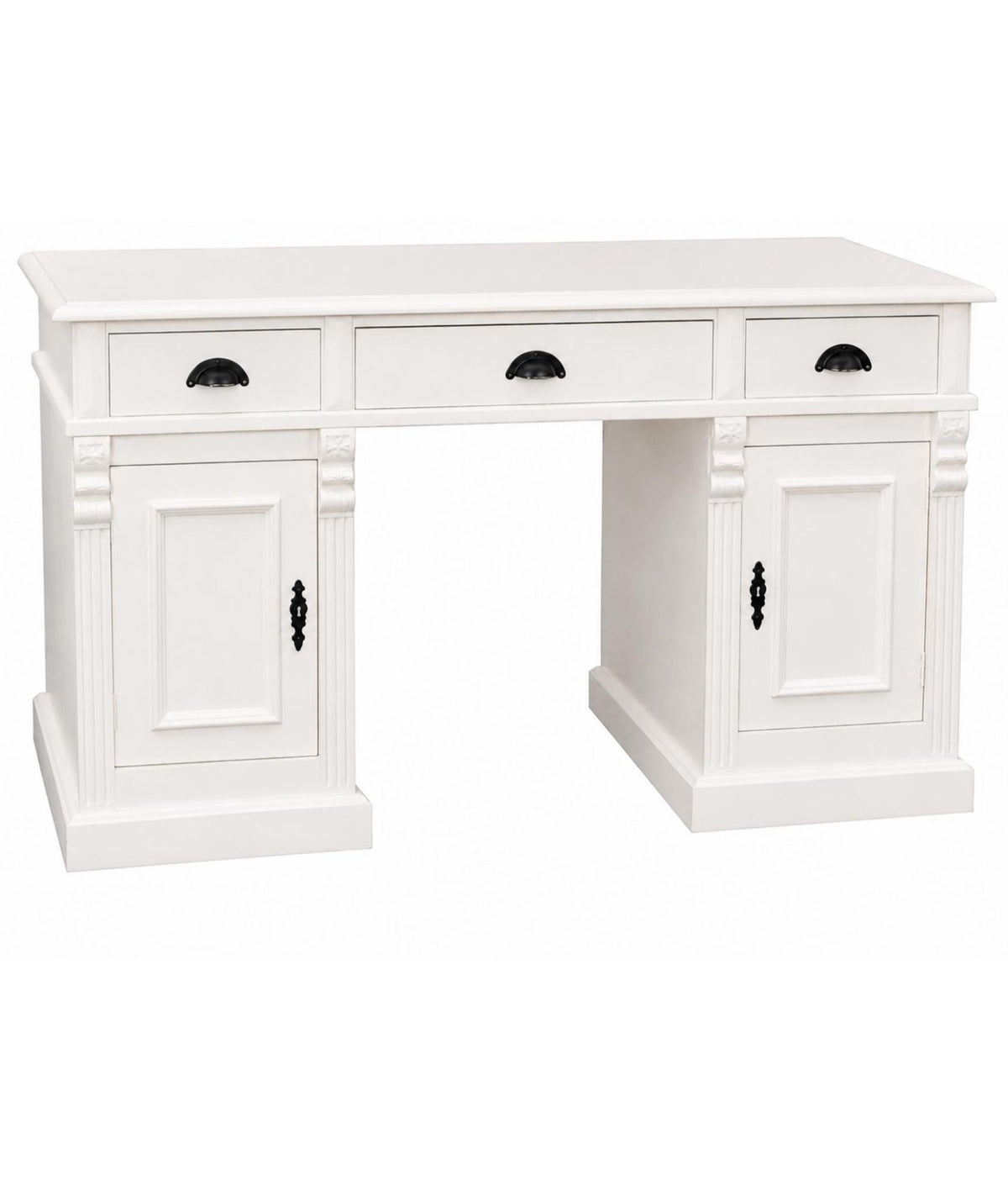 Bureau Rosiris D373 en pin, largeur 140 cm, profondeur 70 cm et hauteur 82 cm, photo du fabricant.