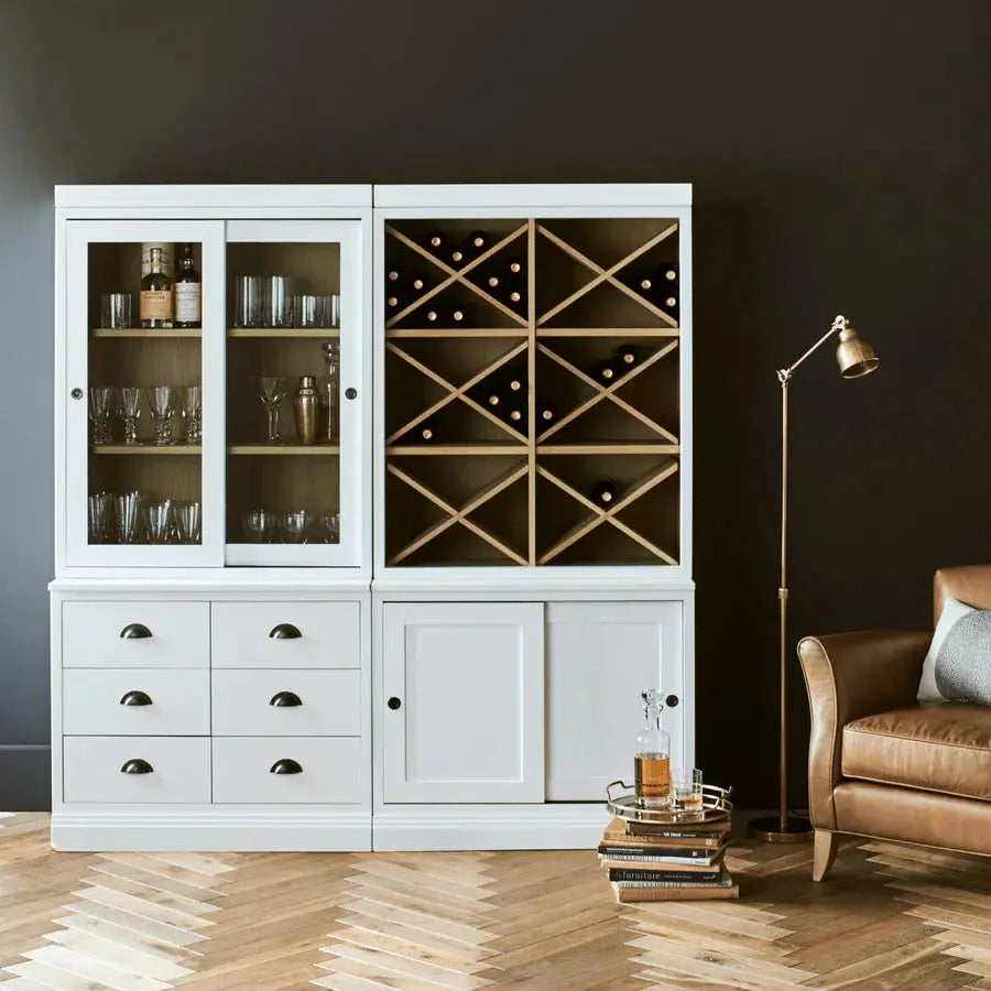 Commode basse Chawton avec étagères à vin Ma boutique