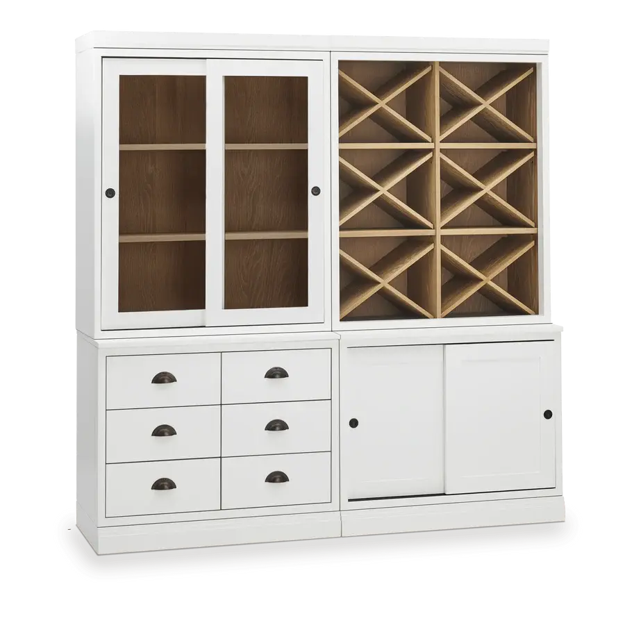 Commode basse Chawton avec étagères à vin Ma boutique