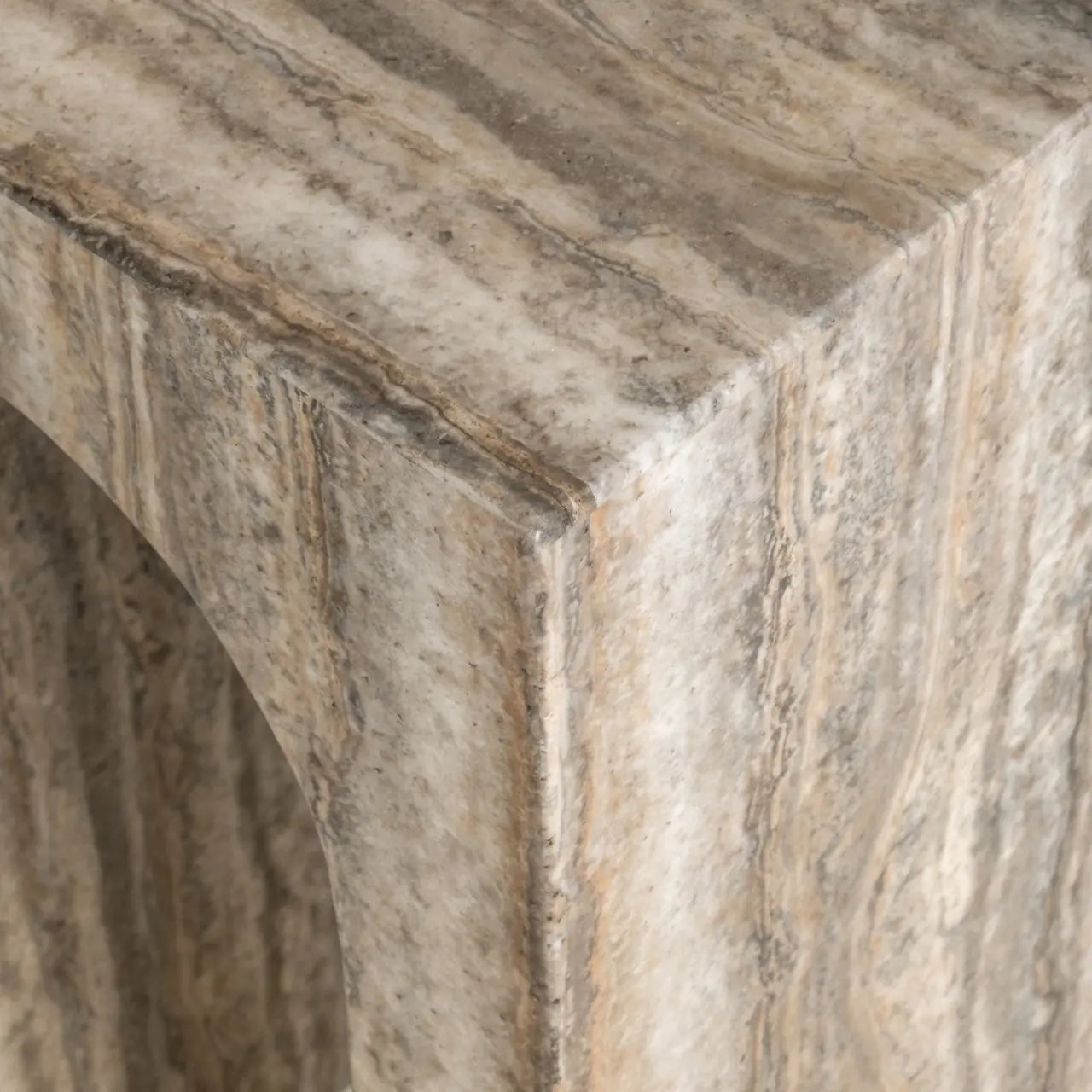 End table Dulce grey faux travertine