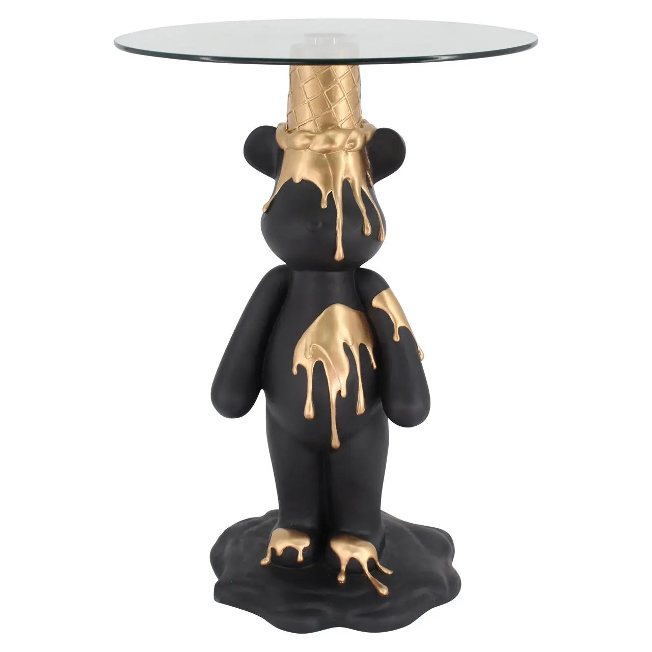 End table Ice bear black/gold