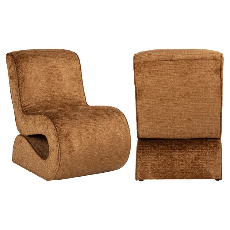 Fauteuil lounge Frankie cognac fusion