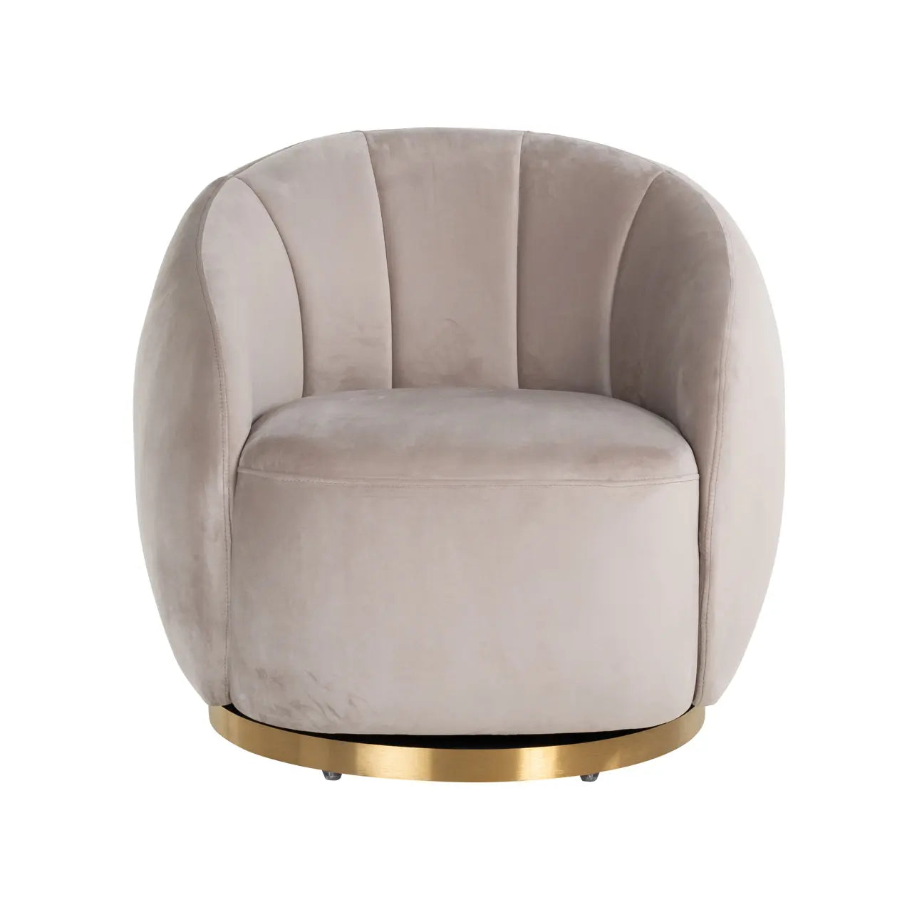 Lounge chair Jago khaki velvet swivel