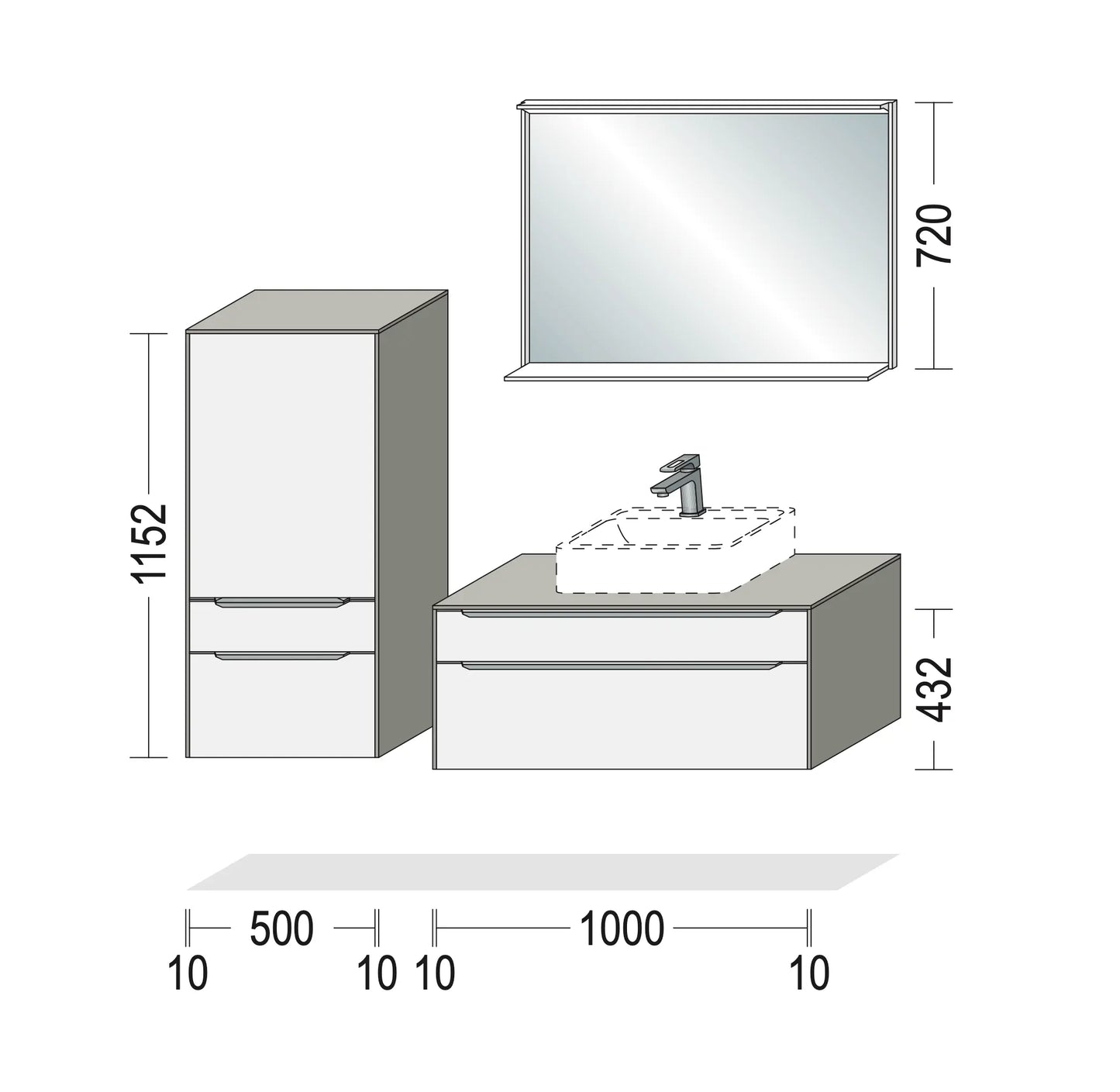 Pack Salle de bain BSET100-006 Hezioss Décoration