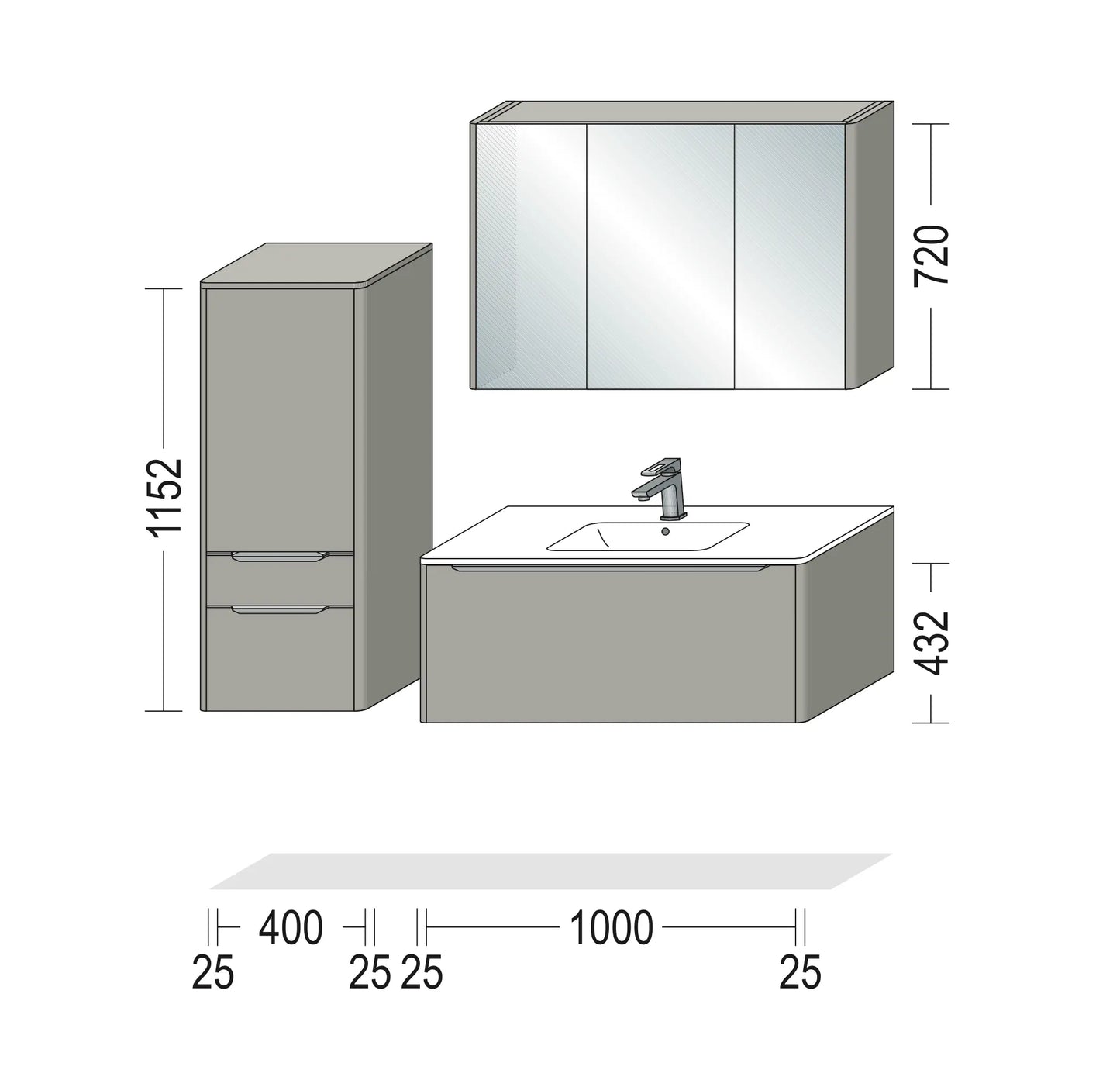Pack Salle de bain BSET100-010 Hezioss Décoration