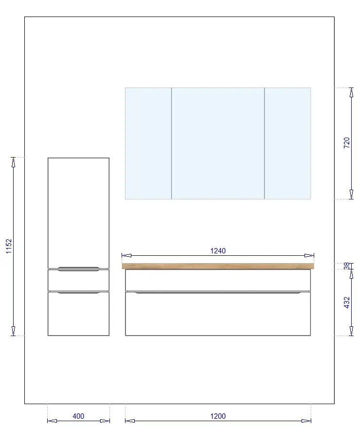 Pack Salle de bain BSET120-006 Hezioss Décoration