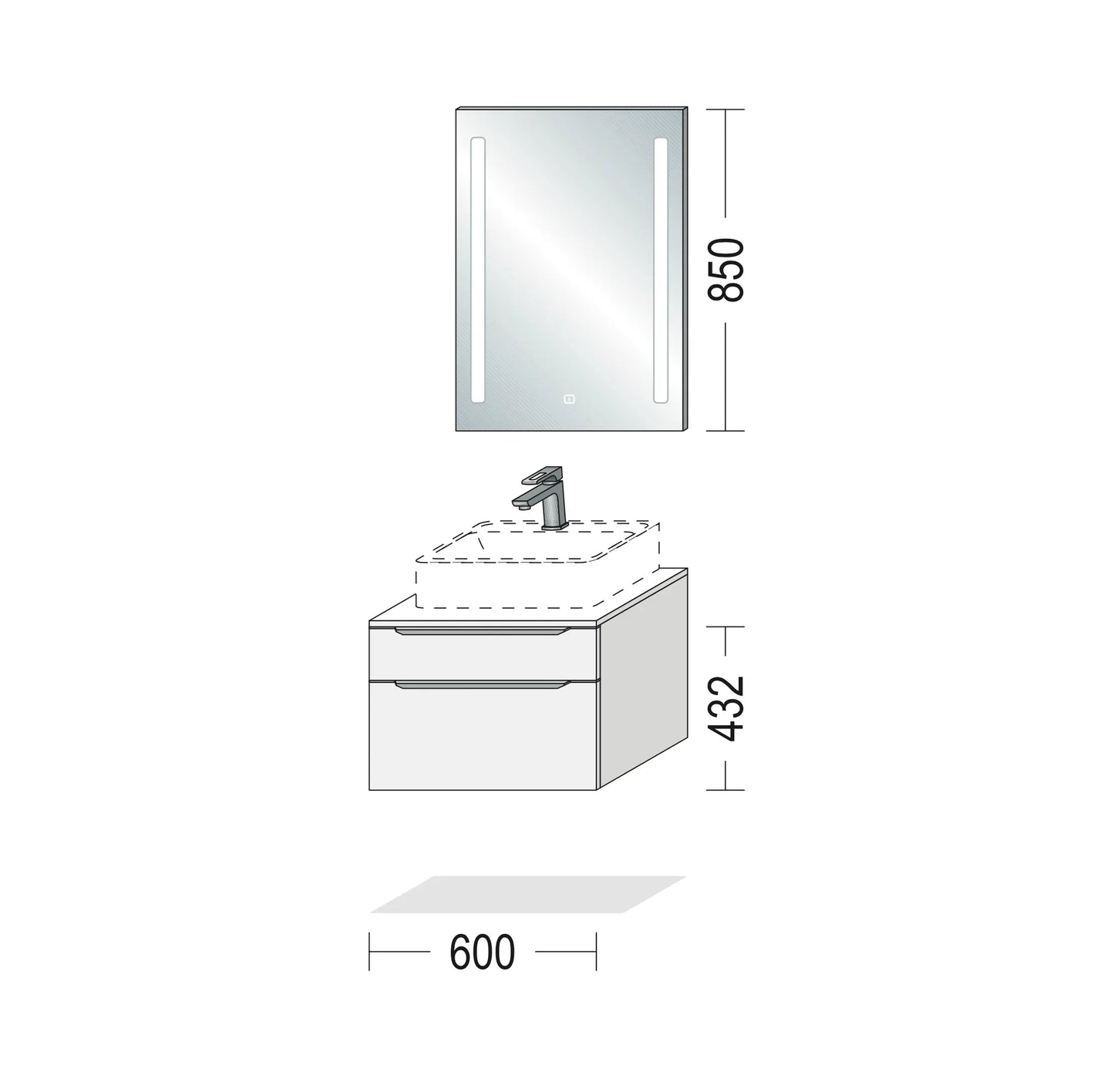 Pack Salle de bain BSET60-002 Hezioss Décoration