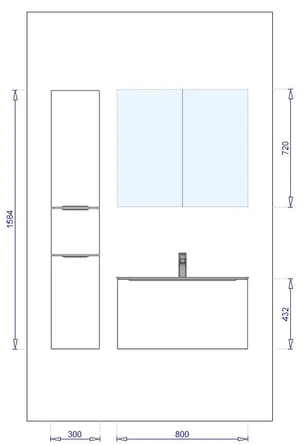 Pack Salle de bain BSET80-013 Hezioss Décoration