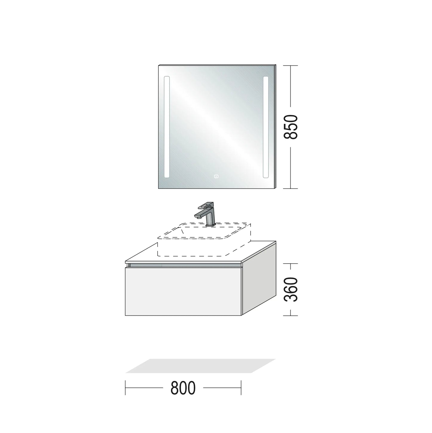 Pack Salle de bain NBSET80-003 Hezioss Décoration