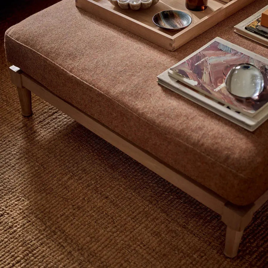 Pouf Ophelia, tissu Harris Tweed Marmelade Ma boutique
