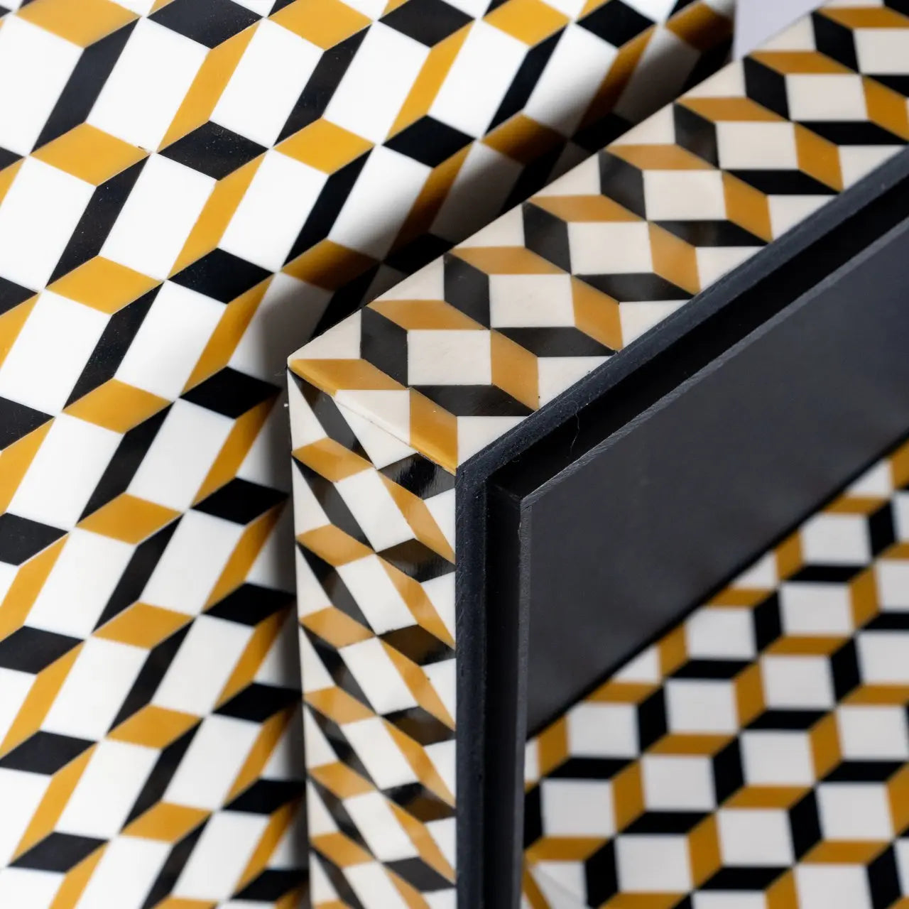 Storage box Frences black/gold (Set of 2)