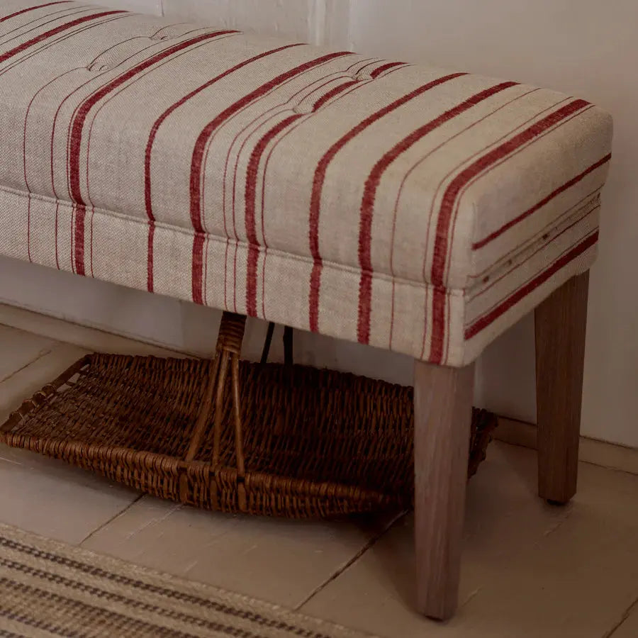Tabouret Rupert, Rayures Carskiey Rouge Ma boutique