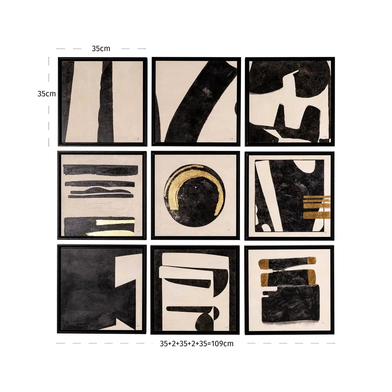 Wall art Gabri black/white (Set of 9)