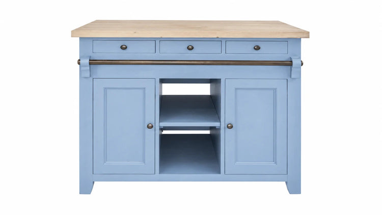 Îlot de cuisine C539, 4 portes et 3 tiroirs, 120 cm – Rosiris
