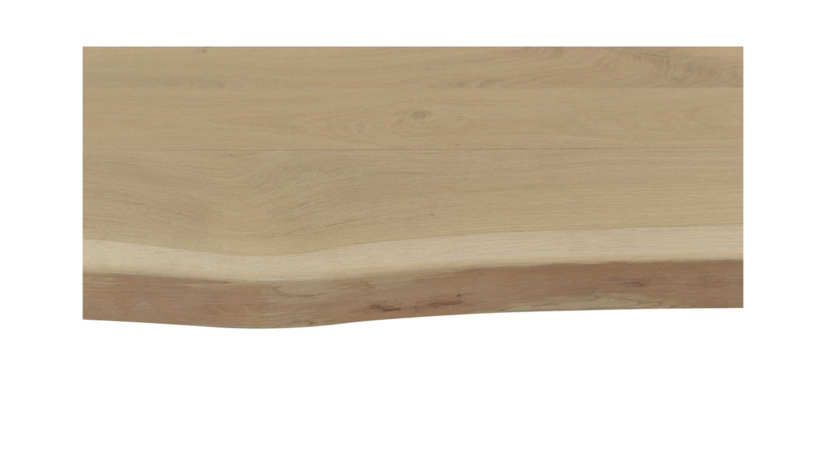 Plateau de table à bord naturel CN, format 180 × 100 × 4 cm, vue officielle 2. Autres meubles et décoration vendus séparément.