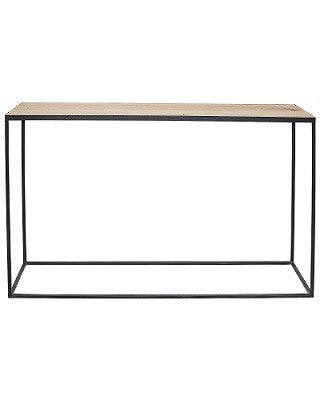 Console New York en chêne D764C, 130 × 35 × 80 cm, vue fabricant 1. Autres meubles et décoration vendus séparément.