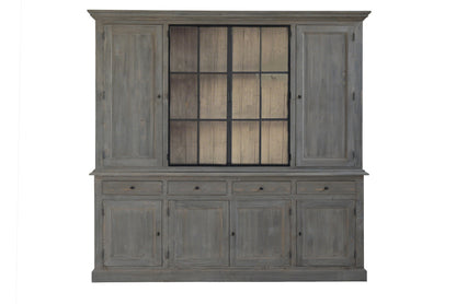 Buffet haut Luberon, 8 portes D853, 237 × 48 × 222 cm, vue officielle 3. Autres meubles et décoration vendus séparément.