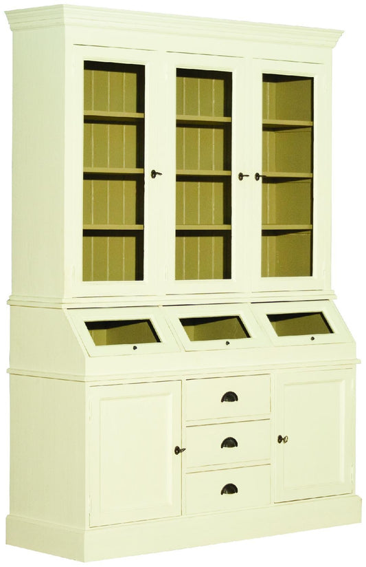 Buffet de cuisine en pin, ensemble bas et haut D248, 152 × 53 × 212 cm, vue officielle 1. Autres meubles et décoration vendus séparément.