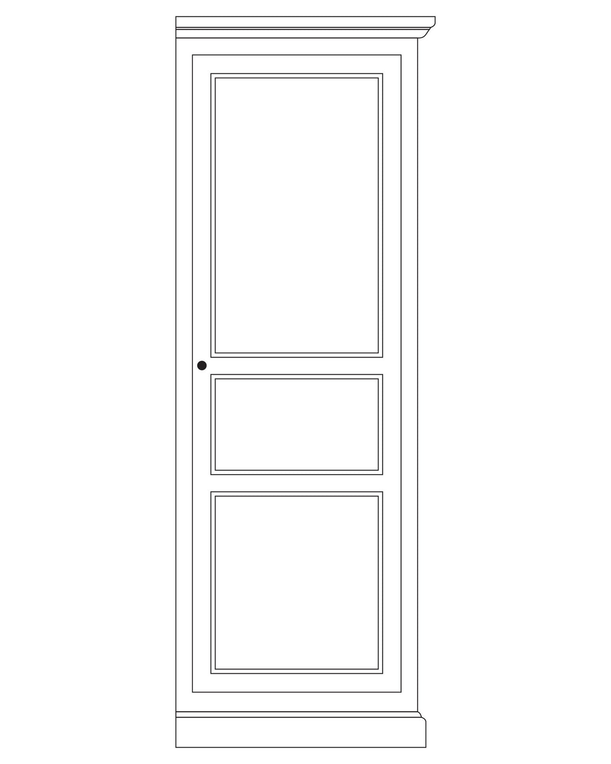Armoire composable D520D en pin, version droite, vue fabricant 1. Les éventuels autres modules sont vendus séparément.