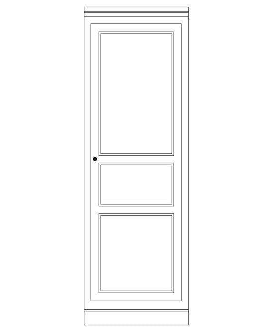 Armoire composable D520M en pin, version centrale, vue fabricant 1. Les éventuels autres modules sont vendus séparément.
