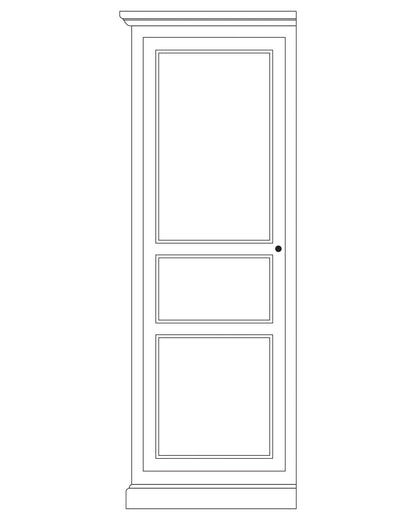 Armoire composable D520G en pin, version gauche, vue fabricant 1. Les éventuels autres modules sont vendus séparément.