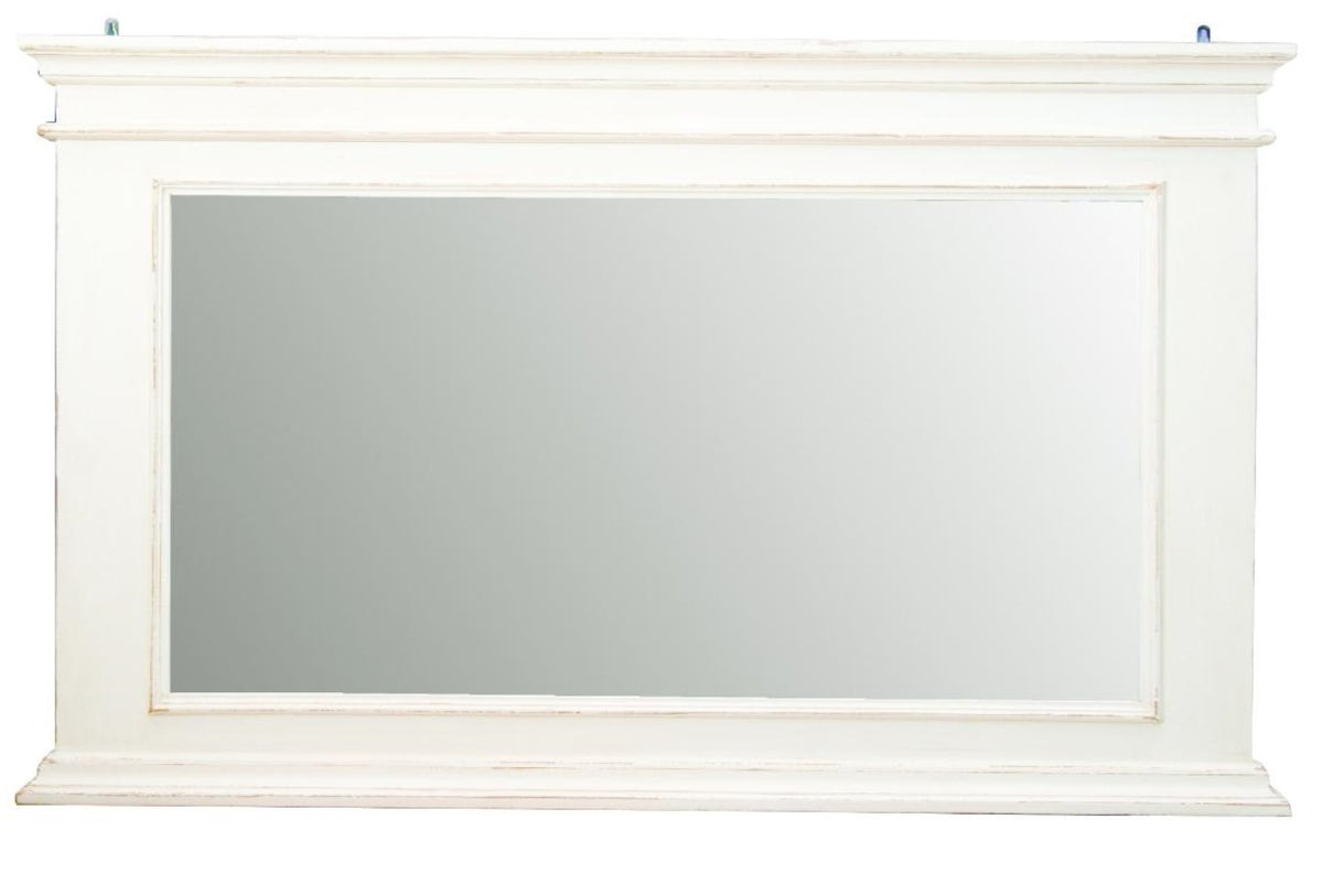 Grand miroir à cadre en pin D152B, 150 × 95 cm, vue officielle 1. Autres meubles et décoration vendus séparément.