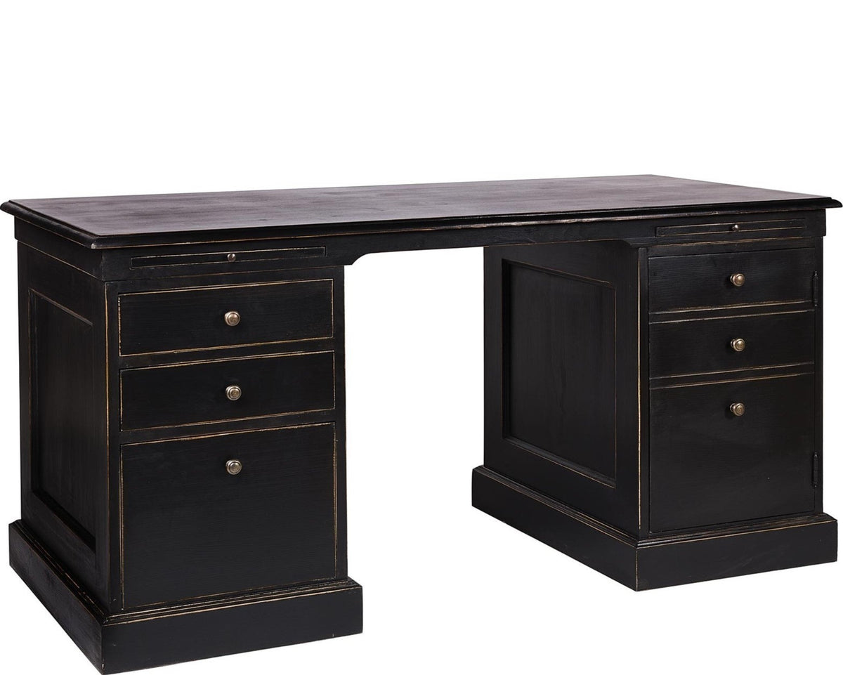 Bureau Auguste à caissons D295, 153 × 70 × 76 cm, vue officielle 1. Autres meubles et décoration vendus séparément.