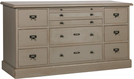 Meuble de mercerie, 10 tiroirs D532, 157 × 50 × 81 cm, vue officielle 1. Autres meubles et décoration vendus séparément.
