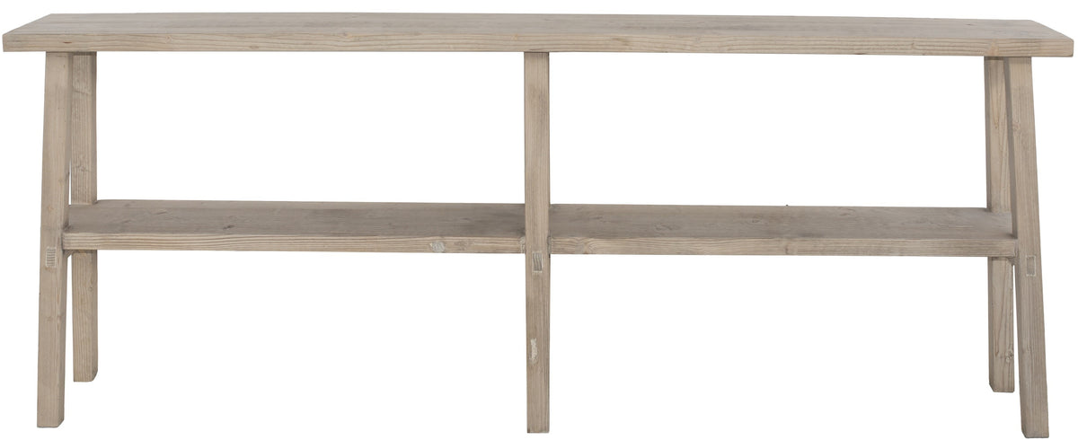 Grande console Anatole en pin recyclé D817, 180 × 30 × 70 cm, vue officielle 1. Autres meubles et décoration vendus séparément.