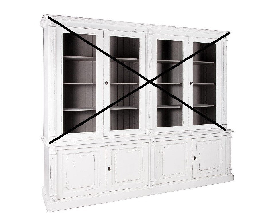 Buffet Théodore, partie basse, 4 portes D119INF, 217 × 51 × 78 cm, vue officielle 3. Autres meubles et décoration vendus séparément.