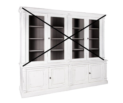 Buffet Théodore, partie basse, 4 portes D119INF, 217 × 51 × 78 cm, vue officielle 3. Autres meubles et décoration vendus séparément.