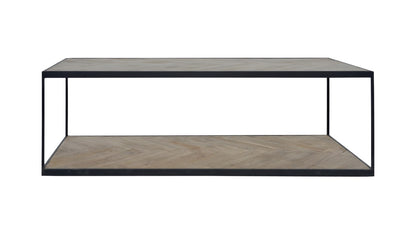 Table basse Versailles en pin recyclé D843, vue officielle 4. Autres meubles et décoration vendus séparément.