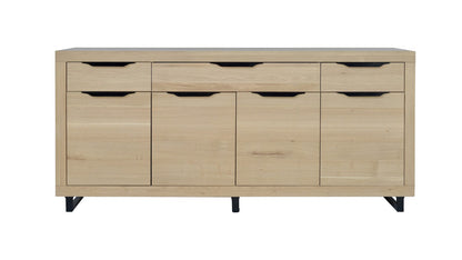 Enfilade Loft en chêne D858C, 200 × 45 × 90 cm, vue fabricant 1. Autres meubles et décoration vendus séparément.