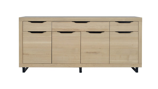 Enfilade Loft en chêne D858C, 200 × 45 × 90 cm, vue fabricant 1. Autres meubles et décoration vendus séparément.
