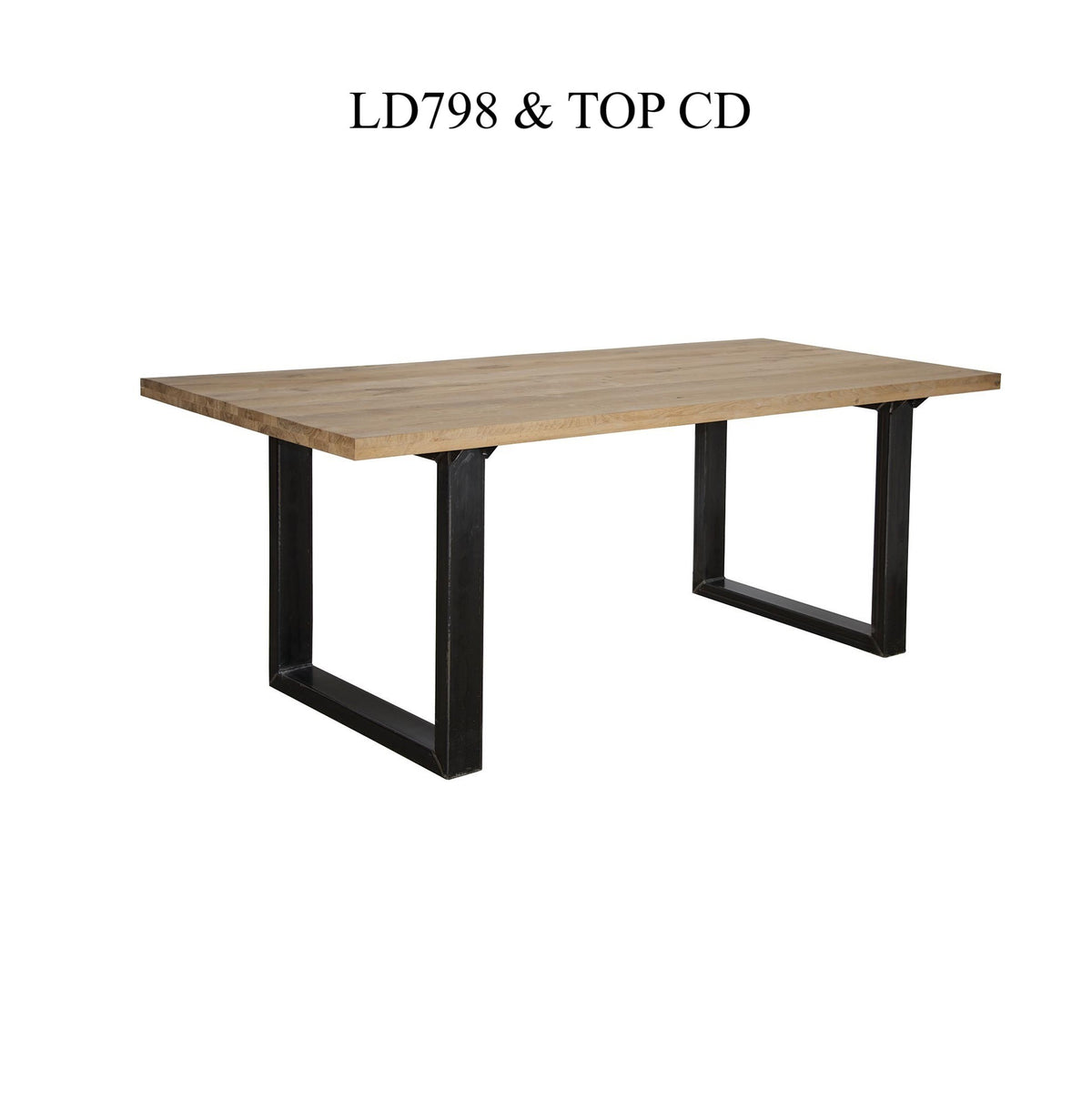 Pieds de table métalliques en U, lot de 2 LD798, format 85 x 74 (section metal 10x5 cm), vue officielle 3. Autres meubles et décoration vendus séparément.