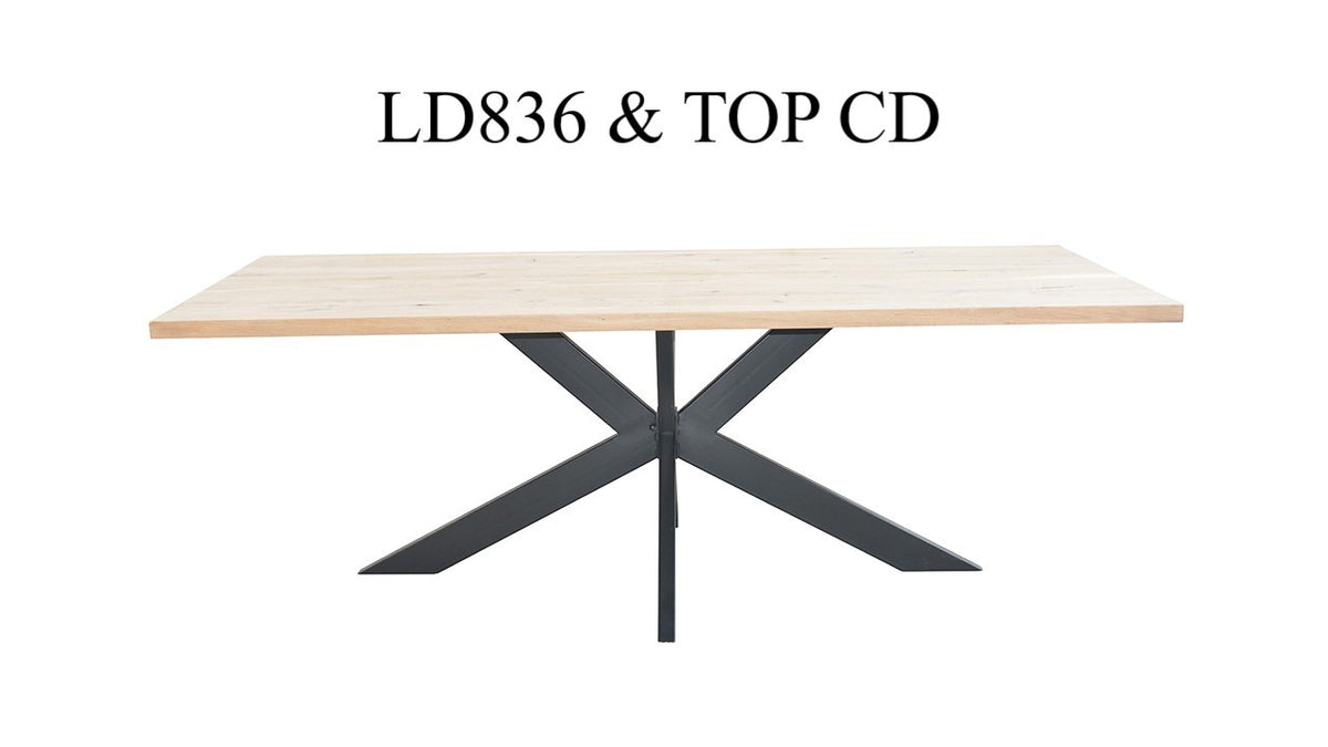 Piètement métallique Ellipse LD836, format 161 x 96 x 74 (section metal 10x4 cm), vue officielle 4. Autres meubles et décoration vendus séparément.