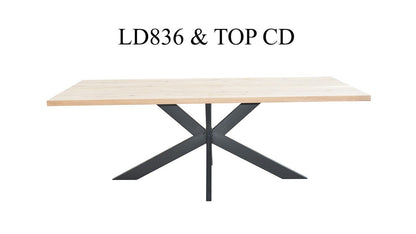 Piètement métallique Ellipse LD836, format 161 x 96 x 74 (section metal 10x4 cm), vue officielle 4. Autres meubles et décoration vendus séparément.