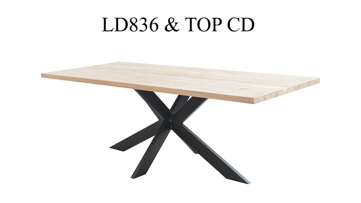 Piètement métallique Ellipse LD836, format 161 x 96 x 74 (section metal 10x4 cm), vue officielle 5. Autres meubles et décoration vendus séparément.