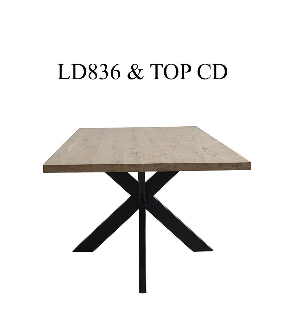 Piètement métallique Ellipse LD836, format 161 x 96 x 74 (section metal 10x4 cm), vue officielle 6. Autres meubles et décoration vendus séparément.