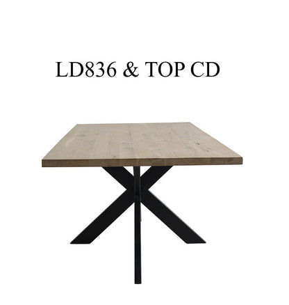 Piètement métallique Ellipse LD836, format 161 x 96 x 74 (section metal 10x4 cm), vue officielle 6. Autres meubles et décoration vendus séparément.