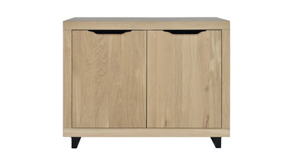 Enfilade Loft en chêne, 2 portes D861C, 116 × 45 × 90 cm, vue fabricant 1. Autres meubles et décoration vendus séparément.