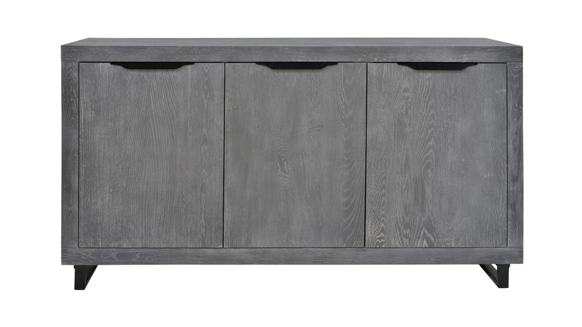Enfilade Loft en chêne, 3 portes D860C, 168 × 45 × 90 cm, vue fabricant 1. Autres meubles et décoration vendus séparément.