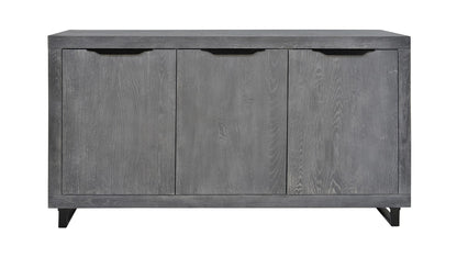 Enfilade Loft en chêne, 3 portes D860C, 168 × 45 × 90 cm, vue fabricant 1. Autres meubles et décoration vendus séparément.