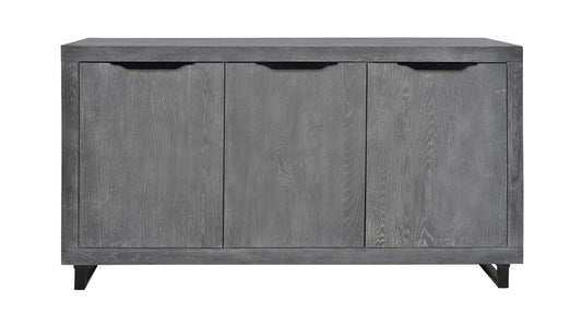 Enfilade Loft en chêne, 3 portes D860C, 168 × 45 × 90 cm, vue fabricant 1. Autres meubles et décoration vendus séparément.