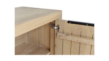 Enfilade Loft en chêne, 4 portes D859C, 220 × 45 × 90 cm, vue fabricant 3. Autres meubles et décoration vendus séparément.
